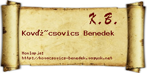Kovácsovics Benedek névjegykártya